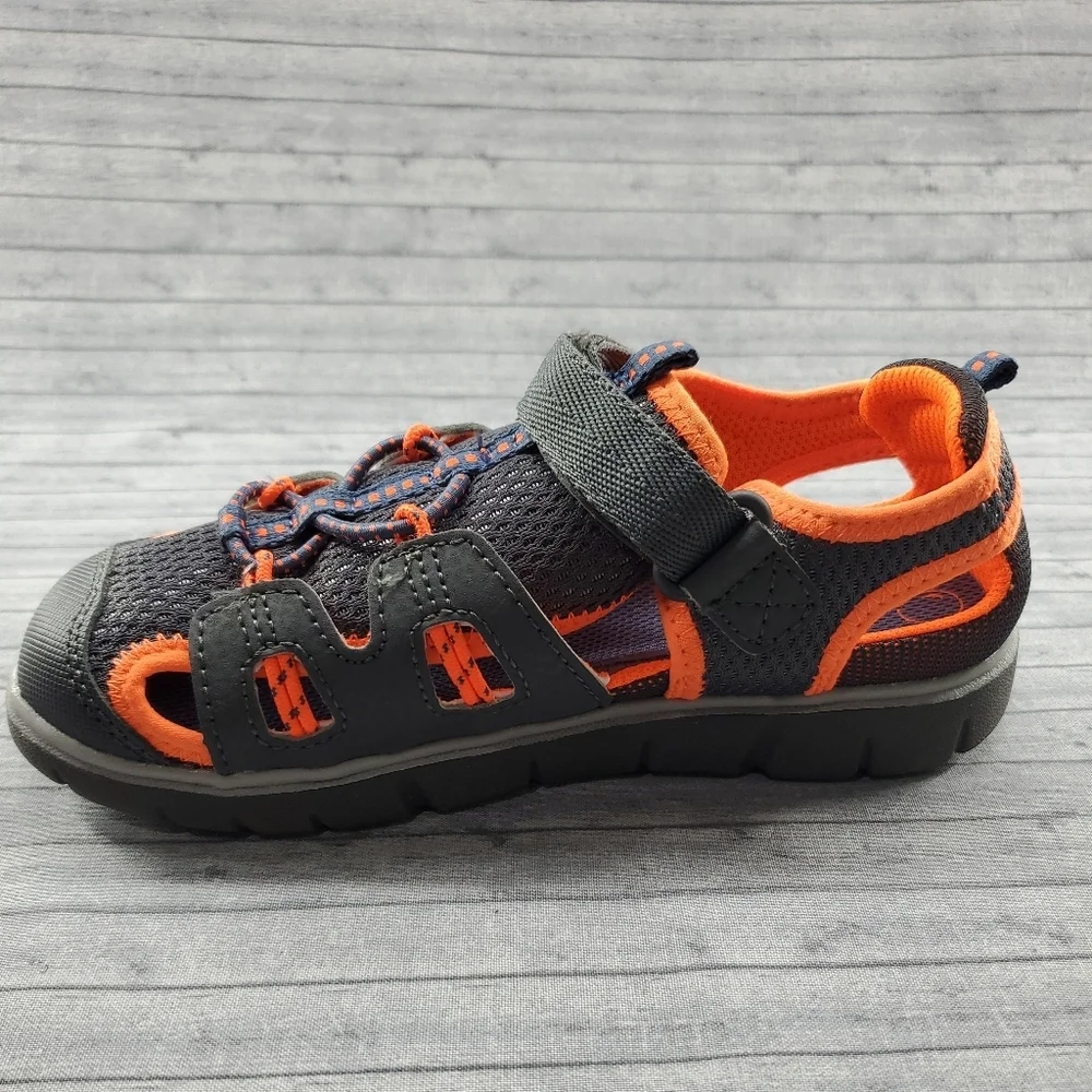 NWOT Stride Rite River Sandals‎ Strappy Toddler Boys Size 12 Gray Orange